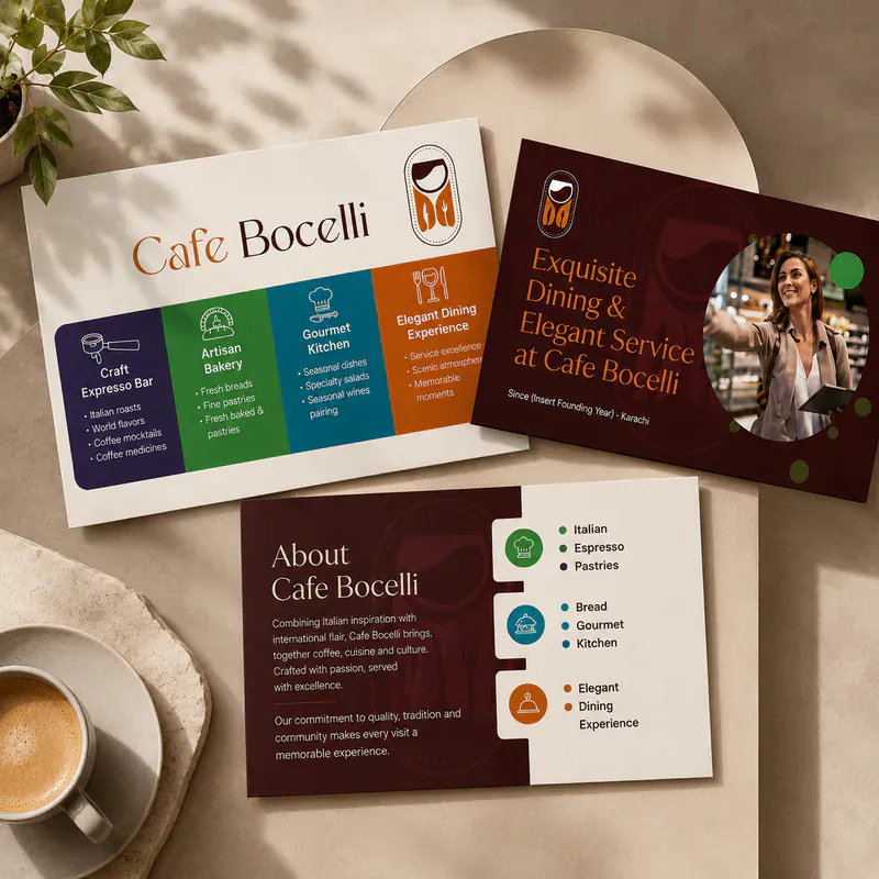Company profile presentation deck design for business branding