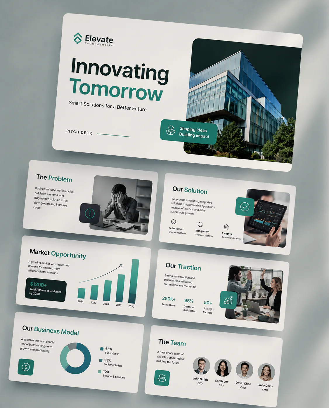 Sales deck design template for client presentations