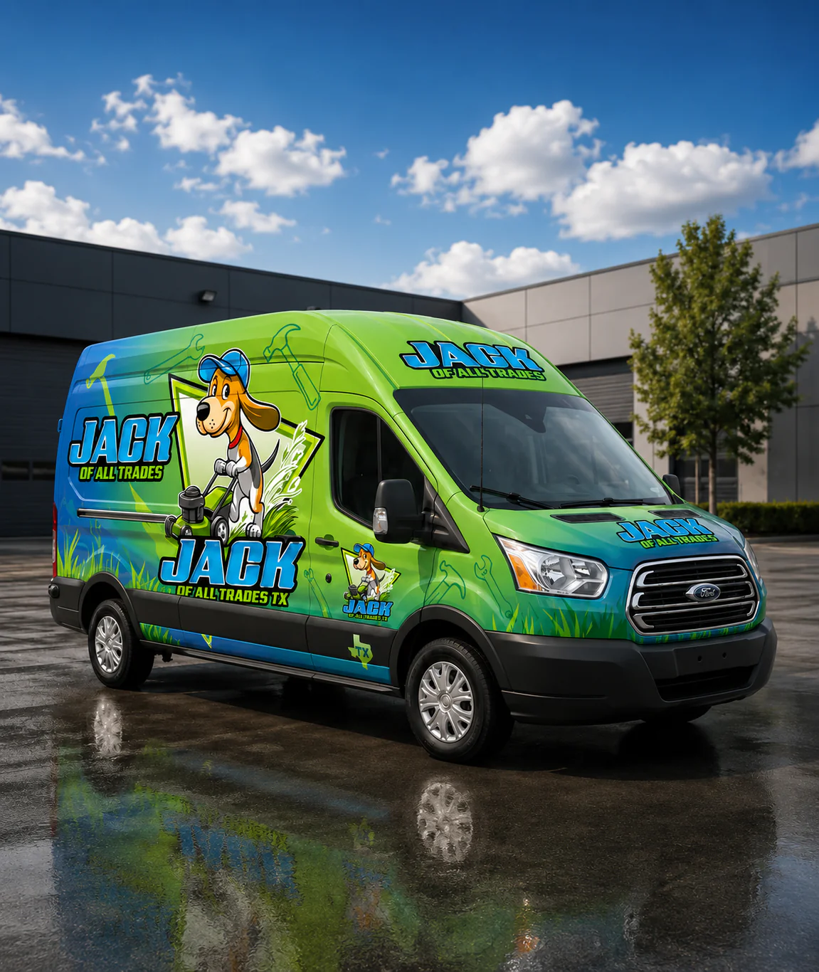 Partial car wrap design for business branding